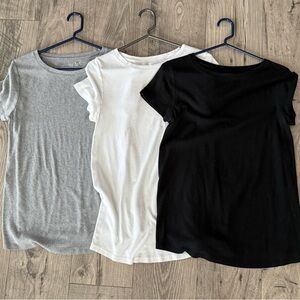 Isabel Maternity by Ingrid & Isabel Short Sleeve Tees in Black, White, and Gray